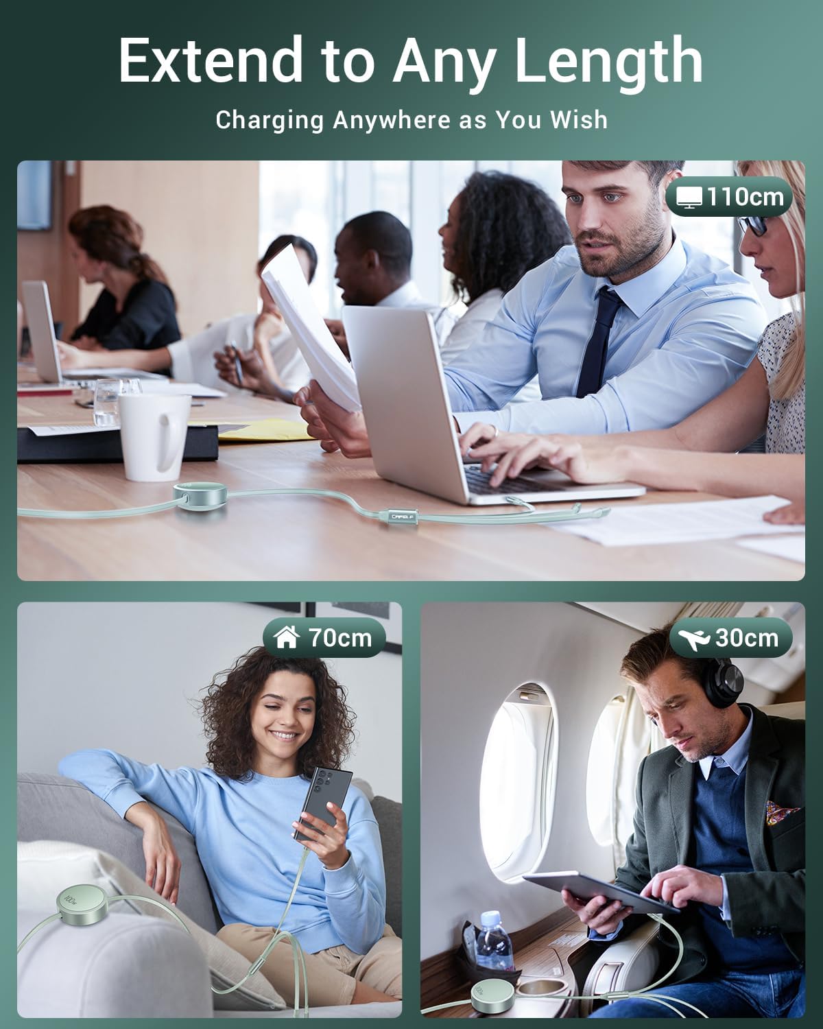 CAFELE 3 IN 1 100W Charging Cable