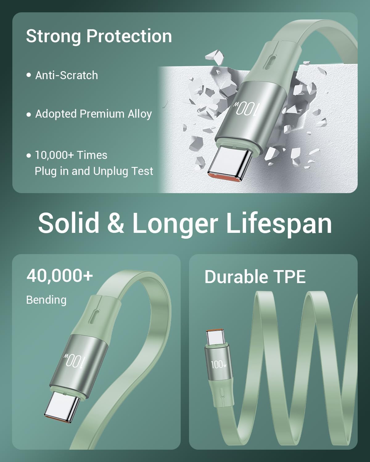 CAFELE 3 IN 1 100W Charging Cable