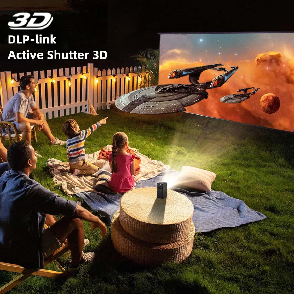 3D Projector UFO P20 Upgraded Mini DLP 3D Projector by Byintek