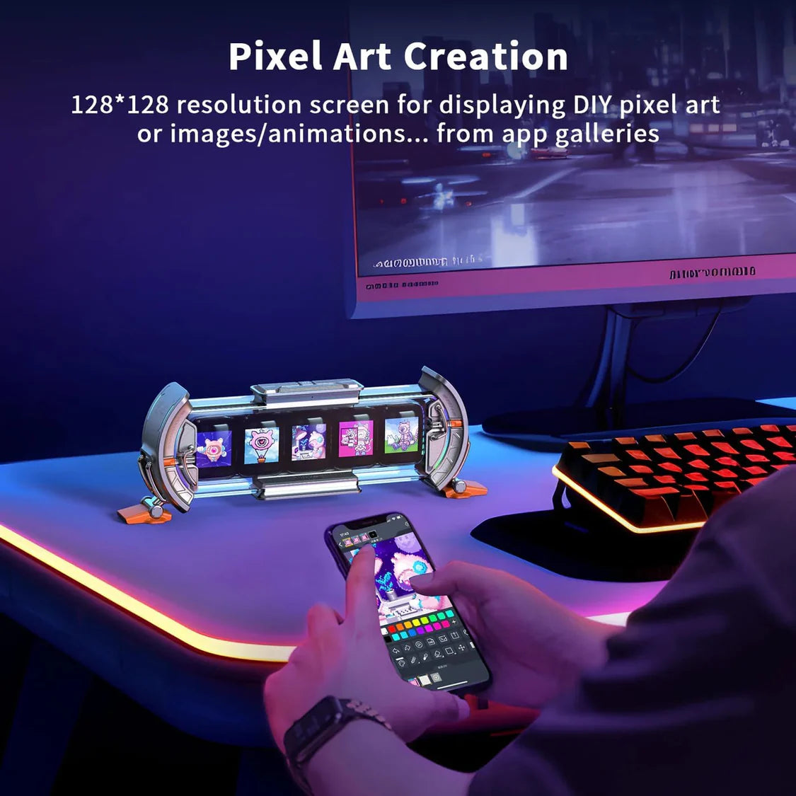 Divoom Times Gate Pixel Art Informative Display Digital Clock