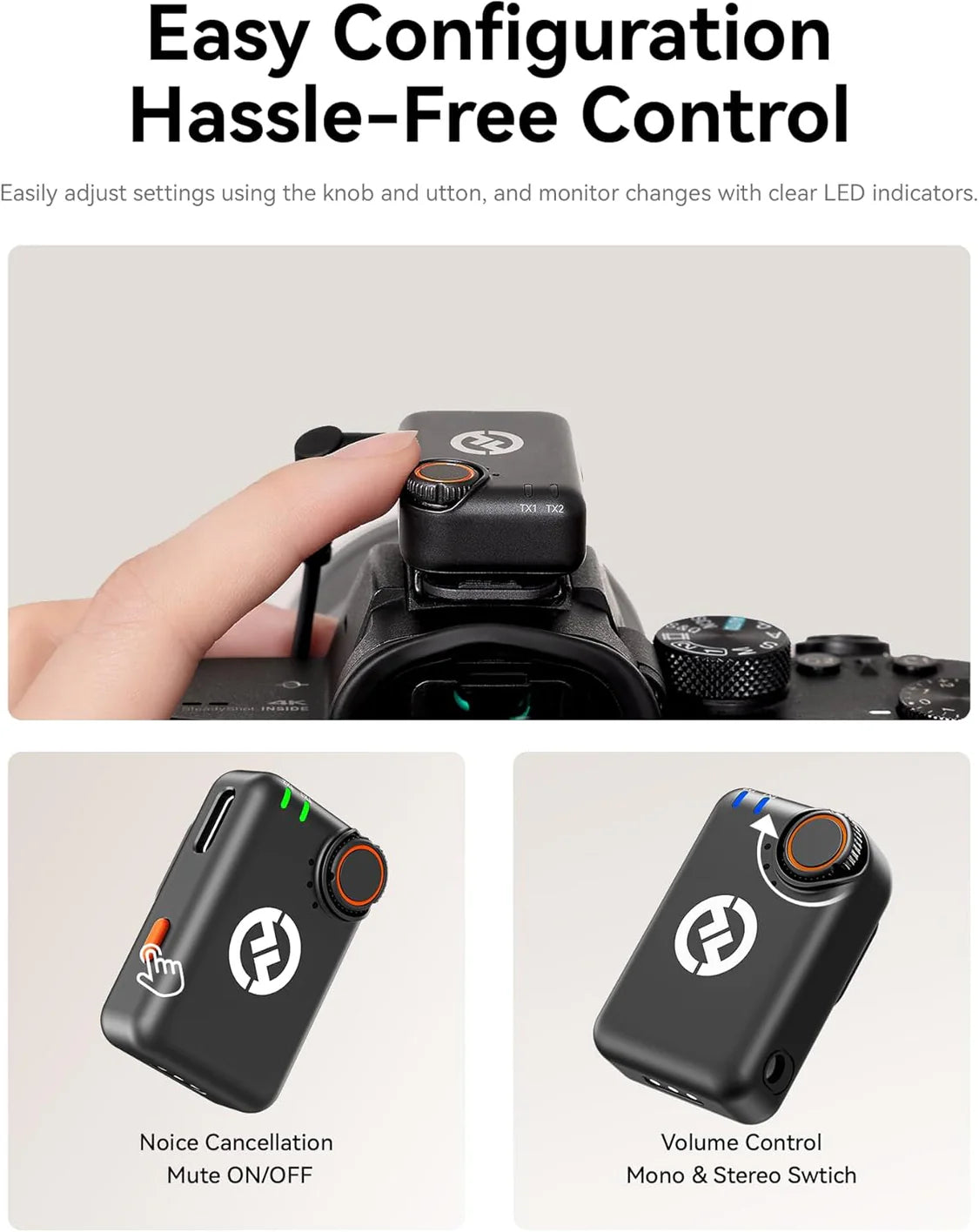 Lark M2S Combo Discreet Wireless Microphone Kit by Hollyland