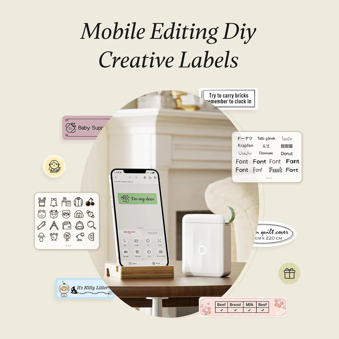 NIIMBOT D110_M Upgraded Mini Thermal Label Printer Machine upto 100 mm Long