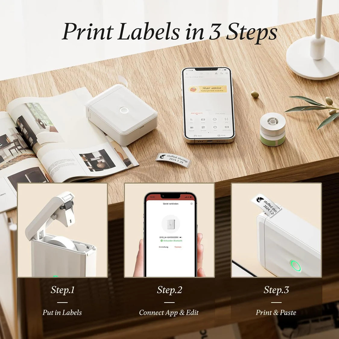 NIIMBOT D110_M Upgraded Mini Thermal Label Printer Machine upto 100 mm Long