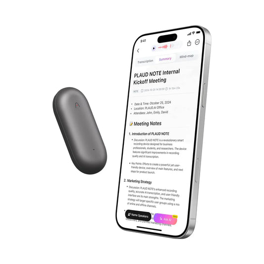 NotePin AI Voice Recorder - Grey by PLAUD