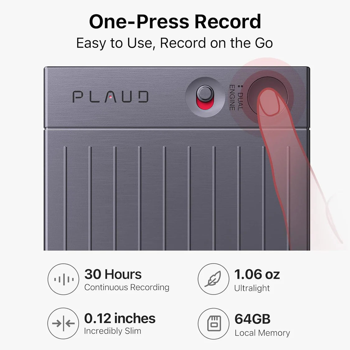PLAUD NoteAl Voice Recorder (Black) by PLAUD